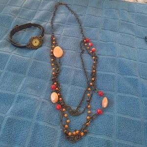 Ladies watch & necklace